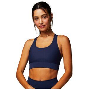 Fabletics On-the-Go Medium Impact Sports Bra Deep Navy Blue Size Small